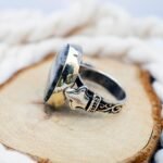 Dendritic Agate Ring: Sterling Silver Landscape Stone, Earthy Boho Jewelry - Image 5