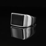 Sterling Silver Onyx Signet Ring - Handmade Men's Jewelry - Image 2