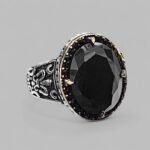 925 Sterling Silver Oval Black Onyx Ring - Ottoman Style Turkish Jewelry - Bold Statement Ring - Image 3