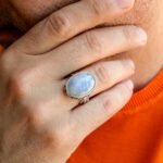 Rainbow Moonstone Sterling Silver Ring: Boho Healing Crystal Jewelry - Image 8