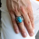 Handmade Turquoise Ring for Men: Sterling Silver Boho Statement Jewelry - Image 7