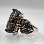 Rainbow Mystic Topaz Ring: Mid-Century 925 Sterling Silver, Bronze Accents - Image 9