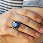 Rainbow Mystic Topaz Sterling Silver Men's Ring - Art Deco Handmade - Image 2