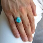 Handmade Turquoise Ring for Men: Rustic Sterling Silver, Vintage Style - Image 9