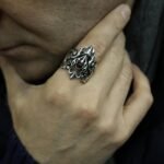 Sterling Silver Dragon Ring with Red Agate - Fantasy Jewelry - Image 6