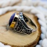 Faceted Amethyst Ring for Men: Sterling Silver, Handmade February Birthstone - Image 5