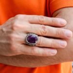 Bold Sterling Silver Mens Ruby Ring – Vintage July Birthstone - Image 7