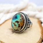 Powerful Turquoise Mens Ring – Handmade Sterling Silver Ottoman Style - Image 3