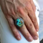 Powerful Turquoise Mens Ring – Handmade Sterling Silver Ottoman Style - Image 9