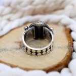 Vintage Black Star Sapphire Ring – 925 Sterling Silver Cabochon - Image 9