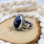 Vintage Sodalite Gemstone Ring – Sterling Silver Boho Jewelry - Image 3