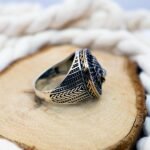 Sterling Silver Lion Ring: Black Onyx Stone, Gothic Warrior Jewelry - Image 6