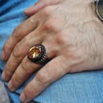 Yellow Citrine Sterling Silver Ring for Men: Handmade Boho Gemstone - Image 4