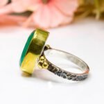 Silver Jade Ring, Oval Green Natural Jade Gemstone - Image 8