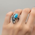 Handmade Turquoise Ring, Sterling Silver Statement Ring, Artisan Boho Jewelry, Natural Turquoise - Image 5