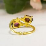 Oval Natural Ruby Ring Gold Adjustable Ring - Image 10