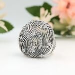 Galaxy Inspired Adjustable Ring, Celestial Zircon Statement Ring, Oxidized Silver Cosmic Star Ring, Unique Artisan Jewelry - Image 8