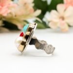 Boho Statement Gemstone Ring – Turquoise Coral Pearl Silver Gold Cocktail Ring – Artisan Vintage Style - Image 7