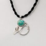 One of a Kind Turquoise Necklace – Handmade Sterling Silver Abstract Pendant – OOAK Artisan Statement Jewelry - Image 5
