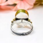 Silver Jade Ring, Oval Green Natural Jade Gemstone - Image 9