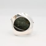 Natural Serpentine Stone Ring, Sterling Silver Statement Women Jewelry - Image 10