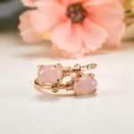 Rose Quartz Ring: Oval Pink Gem, Rose Gold Plated Sterling Silver, Adjustable - Image 4