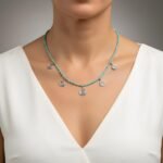 Natural Turquoise Necklace with Silver Spiral Charms, Boho Tribal Jewelry - Image 8