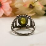 Green Peridot Ring in 925 Sterling Silver, Rose Gold and Blackened Statement Jewelry - Image 12