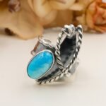 Handmade Turquoise Ring, Sterling Silver Statement Ring, Artisan Boho Jewelry, Natural Turquoise - Image 2
