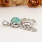 One of a Kind Turquoise Necklace – Handmade Sterling Silver Abstract Pendant – OOAK Artisan Statement Jewelry - Image 8
