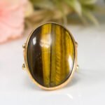Tiger's Eye Statement Ring, Brown Stone Ring - Image 3