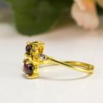 Oval Natural Ruby Ring Gold Adjustable Ring - Image 8