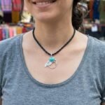 One of a Kind Turquoise Necklace – Handmade Sterling Silver Abstract Pendant – OOAK Artisan Statement Jewelry - Image 4