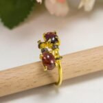 Oval Natural Ruby Ring Gold Adjustable Ring - Image 4