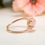 Rose Quartz Ring: Oval Pink Gem, Rose Gold Plated Sterling Silver, Adjustable - Image 8