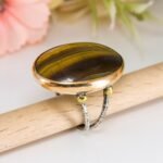 Tiger's Eye Statement Ring, Brown Stone Ring - Image 6