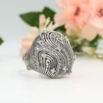 Galaxy Inspired Adjustable Ring, Celestial Zircon Statement Ring, Oxidized Silver Cosmic Star Ring, Unique Artisan Jewelry - Image 9