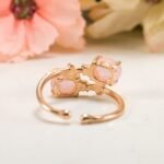 Rose Quartz Ring: Oval Pink Gem, Rose Gold Plated Sterling Silver, Adjustable - Image 10