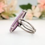 Natural Ruby Ring Adjustable, Large Oval Gemstone Ring, Handmade Oxidized Silver Statement Ring, - Image 9