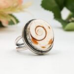 Shiva Eye Shell Ring, Sterling Silver Boho Statement Jewelry - Image 2