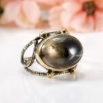 Natural Oval Rutile Quartz Ring in 925 Sterling Silver, Handmade Statement Ring for Her - Image 5