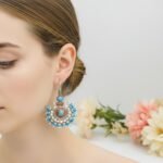 Turquoise Pearl Statement Earrings, Ethnic Silver Boho Jewelry - Image 5