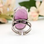 Natural Ruby Ring Adjustable, Large Oval Gemstone Ring, Handmade Oxidized Silver Statement Ring, - Image 11