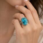 Natural Turquoise Ring Handmade, Sterling Silver Artisan Designer Ring, Unique Statement Jewelry Gift for Her - Image 8