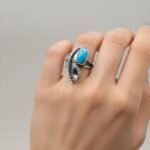 Handmade Turquoise Ring, Sterling Silver Statement Ring, Artisan Boho Jewelry, Natural Turquoise - Image 3