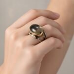 Natural Oval Rutile Quartz Ring in 925 Sterling Silver, Handmade Statement Ring for Her - Image 2