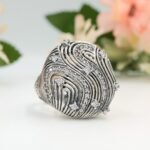 Galaxy Inspired Adjustable Ring, Celestial Zircon Statement Ring, Oxidized Silver Cosmic Star Ring, Unique Artisan Jewelry - Image 6