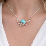 One of a Kind Turquoise Necklace – Handmade 925 Sterling Silver Turquoise Pendant – OOAK Artisan Statement Jewelry - Image 3
