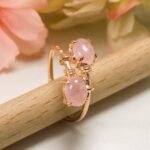 Rose Quartz Ring: Oval Pink Gem, Rose Gold Plated Sterling Silver, Adjustable - Image 6