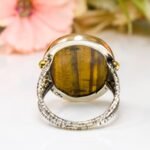 Tiger's Eye Statement Ring, Brown Stone Ring - Image 9